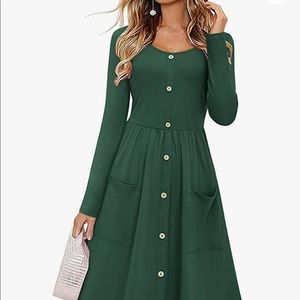 VOTEPRETTY Women’s Sundress Floral With Pockets; Size Small; Color Green